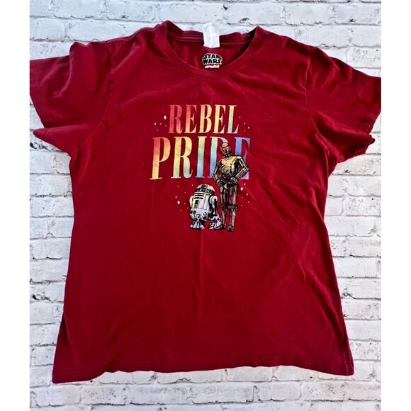 Star Wars Rebel Pride R2D2 C3PO T Shirt Womans Large - Picture 1 of 5